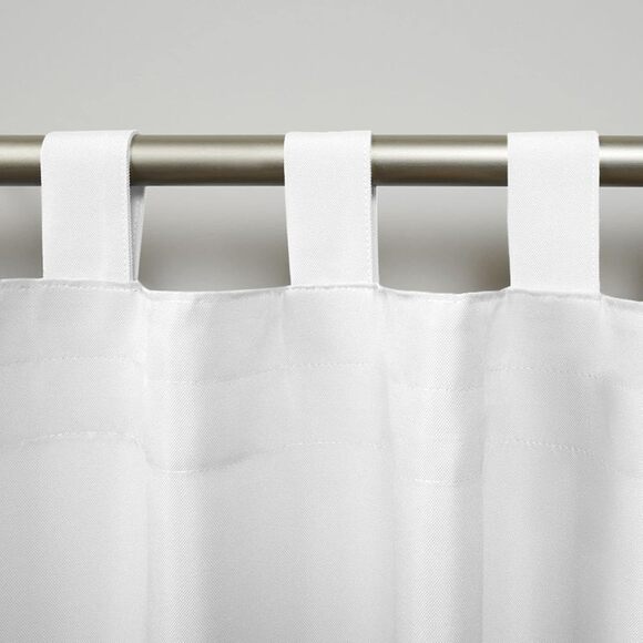 Indoor/Outdoor Light Filtering Curtain Panel Pair, 54"x63", White - Picture 7 of 12